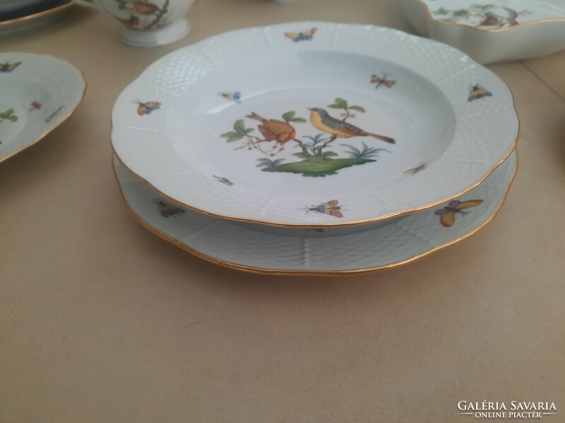 6 Personal Herend Rothschild patterned porcelain dinnerware