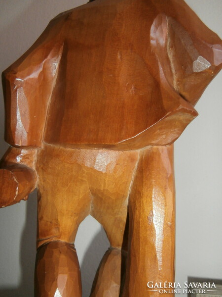 Carved wooden statue - cheerful drunk man 32cm