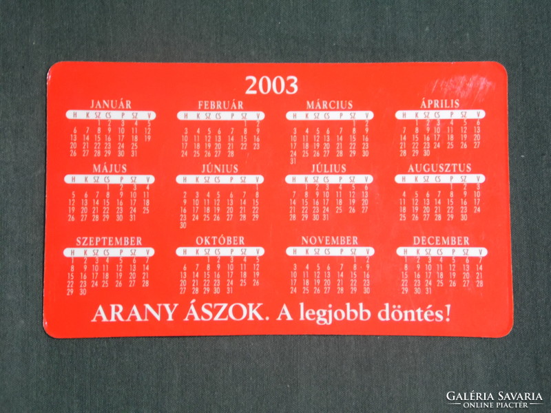Card calendar, golden aces beer, dreher brewery, national football team, Vasile Miriuta handprint, 2003