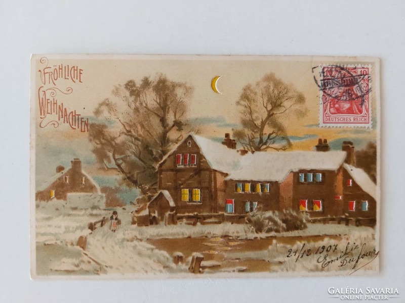 Old postcard 1907 Christmas postcard