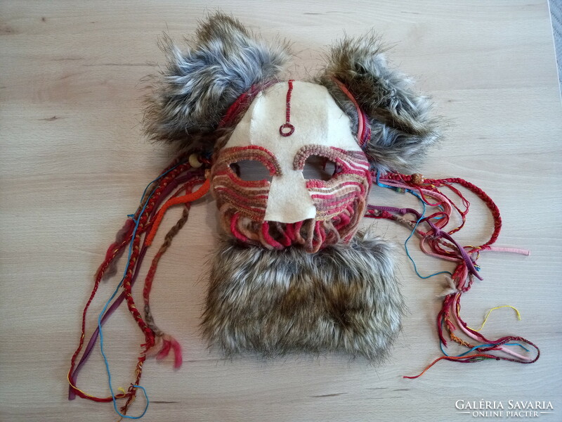 Unique handmade textile mask, wearable