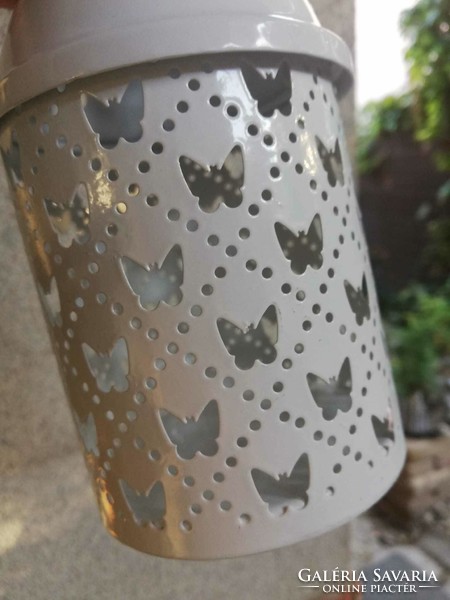 Fém függeszthető pillangós lámpás-mécsestartó