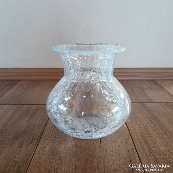Régi Karcagi fátyolüveg váza