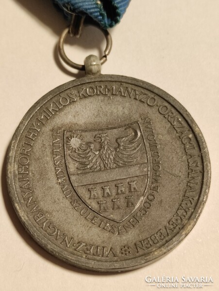 Gray war metal commemorative medal of the brave Miklós Horty of Nagybánya for the liberation of parts of Transylvania, 1940.