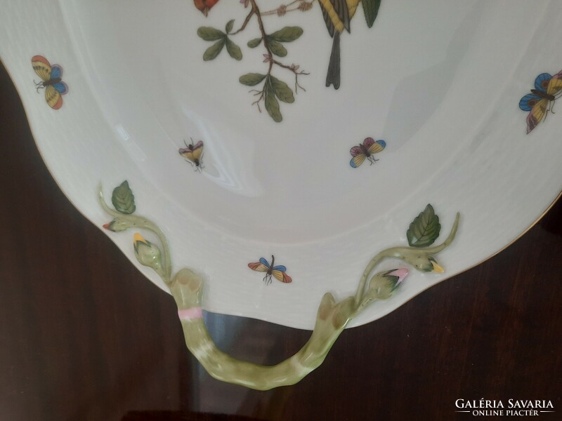 Giant Herend Rothschild pattern serving bowl with handle 47 cm