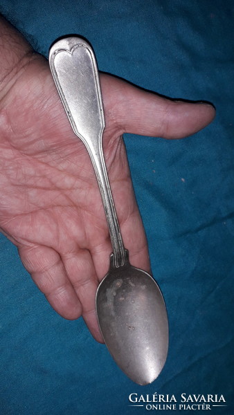 Antik nagyobbacska öblös ezüstözött alpakka biedermayer evő kanál a képek szerint