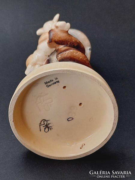 Hummel Goebel porcelán figura, kisfiú báránnyal, 14 cm