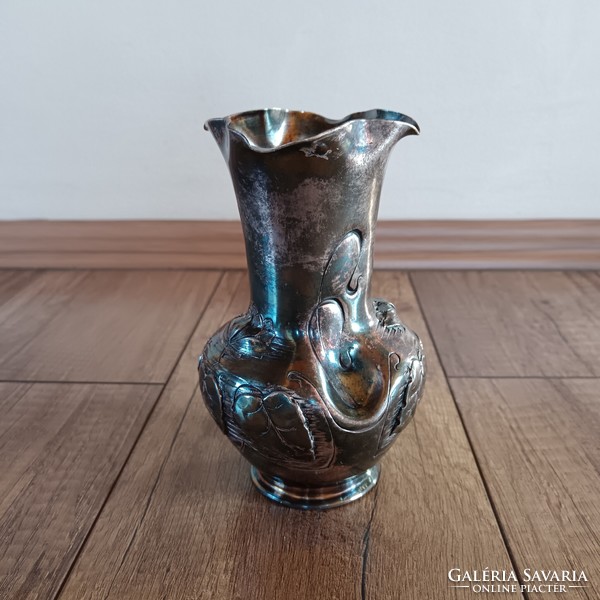 Antique art nouveau metal vase etain fin av paris