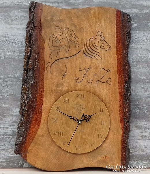 Horse clock, wall clock, wooden clock, horse gift, horse product, horse carving, horse clock, wedding gift, unique gift