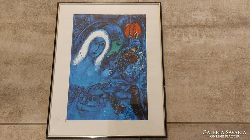 (K) marc chagall print 40x51 cm with frame