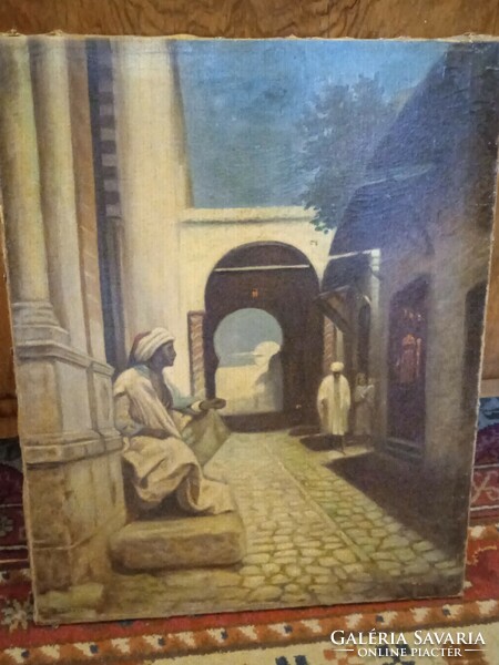 Painting Arab street scene