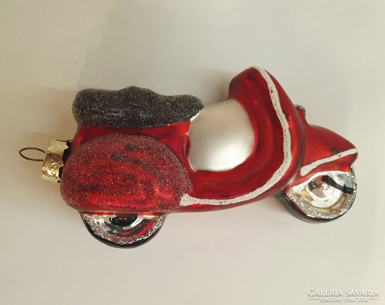 Glass Christmas tree decoration, motorcycle, vespa, incomplete