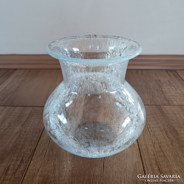 Régi Karcagi fátyolüveg váza
