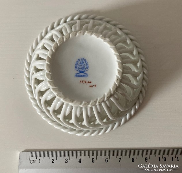 Herend woven Rothschild pattern bowl, offering