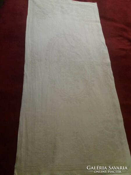 Old, monogrammed, damask towel