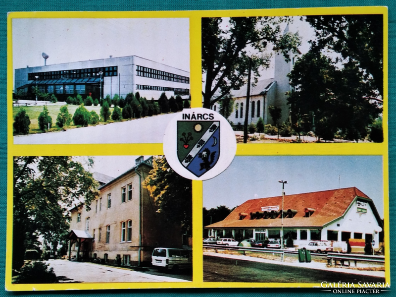 Inárcs village, church, school, boarding house, society. Home, mosaic postcard
