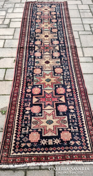 Antique hand-knotted Lesghi running rug. Negotiable!
