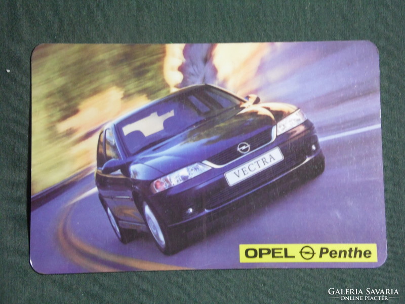 Kártyanaptár, Opel Penthe autószalon, Pécs, Opel Vectra autó, 2000