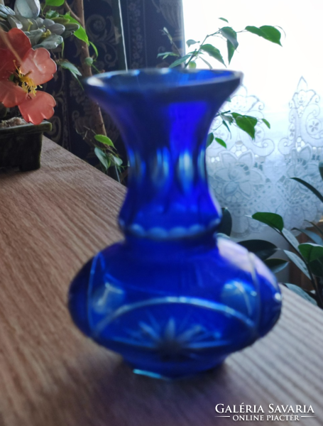 Kristály (kék) váza