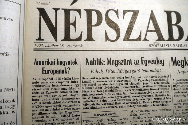 1993 October 1 / people's freedom / for birthday, as a gift :-) original, old newspaper no.: 25659