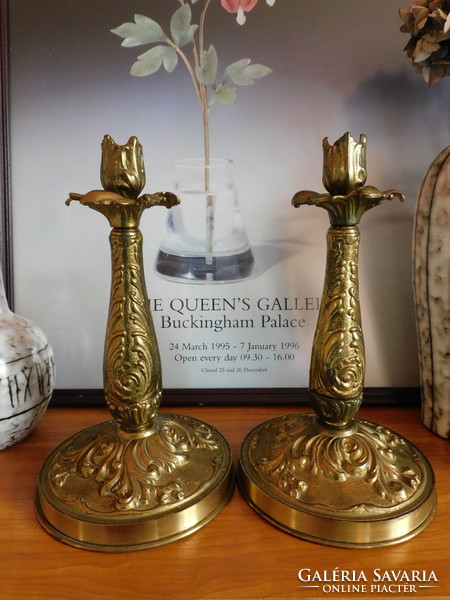 Pair of decorative copper candle holders (2 pieces)