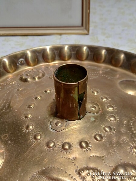Handmade brass portable candle holder with wall hanger