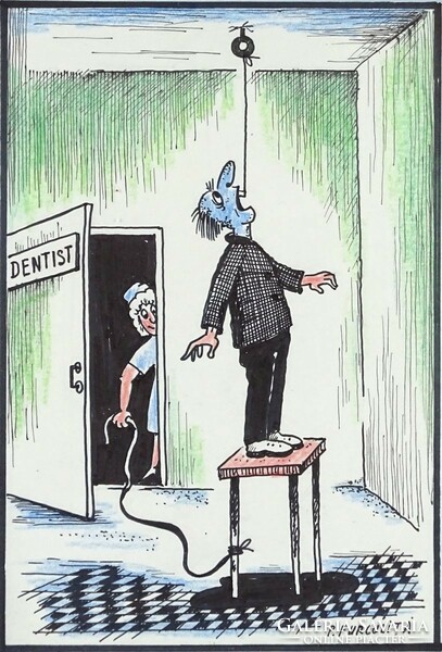 1P043 p. Furculita: dentist caricature