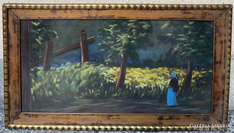Painting by Miklós Farkasházy (1895-1964) homeward