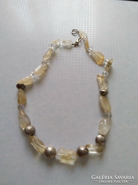 Citrine mineral stone necklace