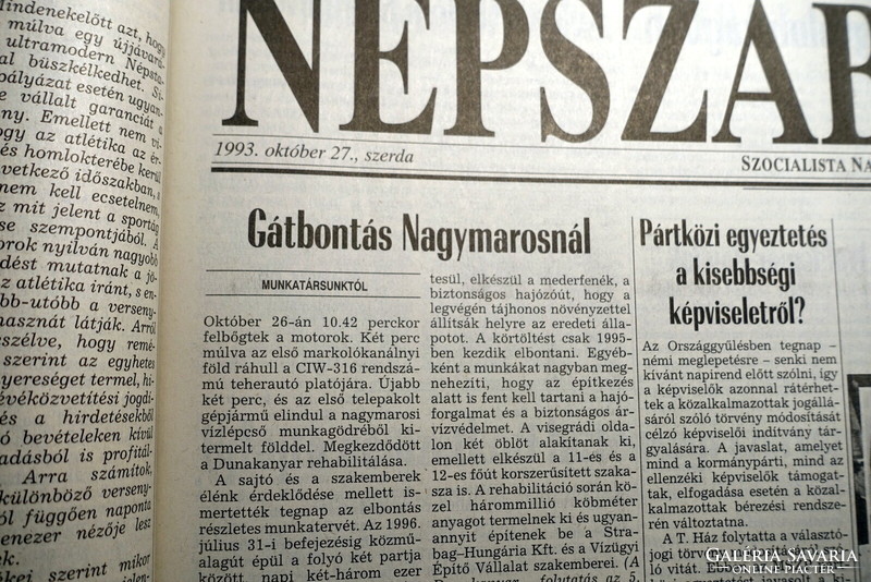 1993 October 27 / people's freedom / for birthday, as a gift :-) original, old newspaper no.: 25680