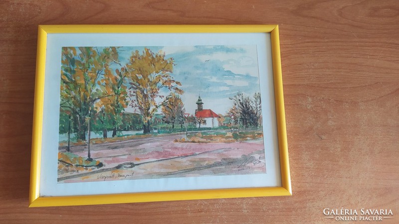 (K) Ernő Kovács beautiful watercolor visegrád 30x23 cm signed