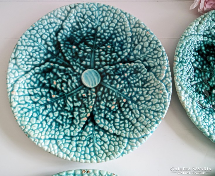 Turquoise majolica plates 3 pieces each