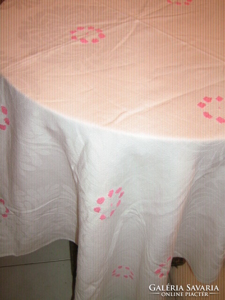 Beautiful hand embroidered damask tablecloth