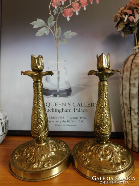 Pair of decorative copper candle holders (2 pieces)