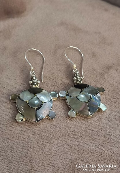 Indonesian silver earrings turtle