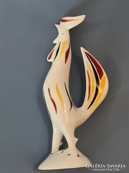 Hollóházi art deco kakas, porcelán figura