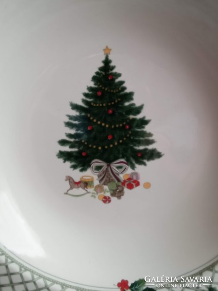 Karácsonyi porcelán tányérpár 2 db egyben