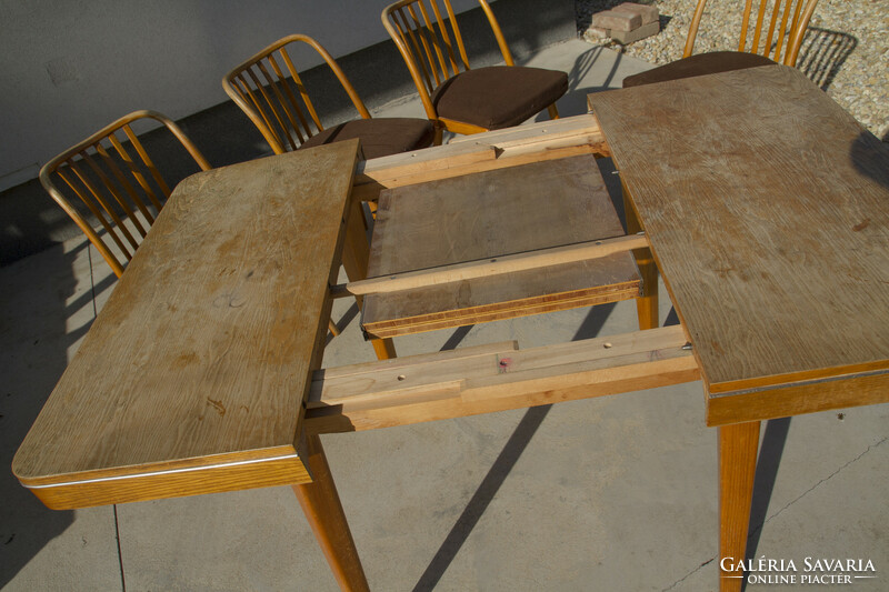 Retro dining room, chairs + table, jitona u300 b.Landsman