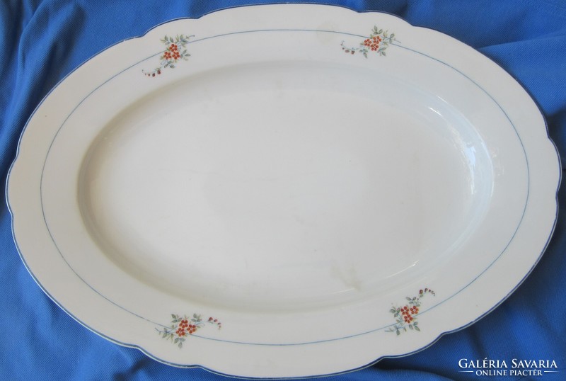 Old German porcelain bowl with floral pattern, marked, 40 x 27.5 cm