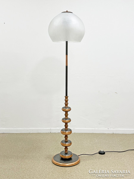 Industrial bronze design floor lamp with glass cover