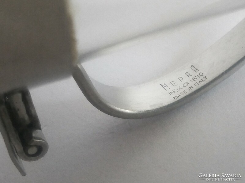 Érdekes Mepra bauhaus fém/üveg cukortartó, 1960's évek Itália, nagyon ritka