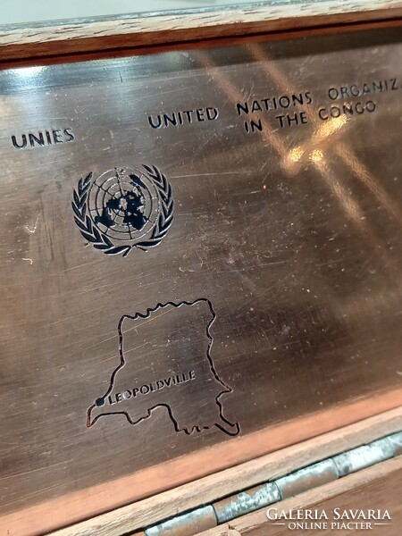 Red copper commemorative box for the UN mission in the Congo-rhodesia chopper products
