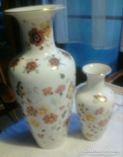 Zsolnay porcelain butterfly vases, one 27 and one 16 cm