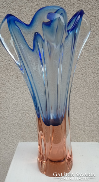 Art-Deco Josef Hospodka cseh Bohemia üveg váza .