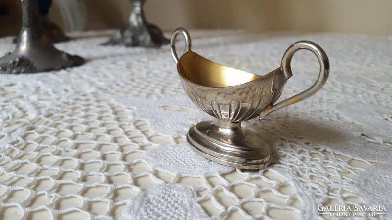 Small, antique silver-plated spice holder