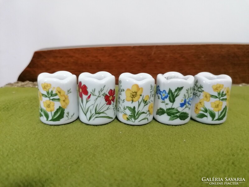Porcelán mini gyertyatartó 5 db Funny design W Germany