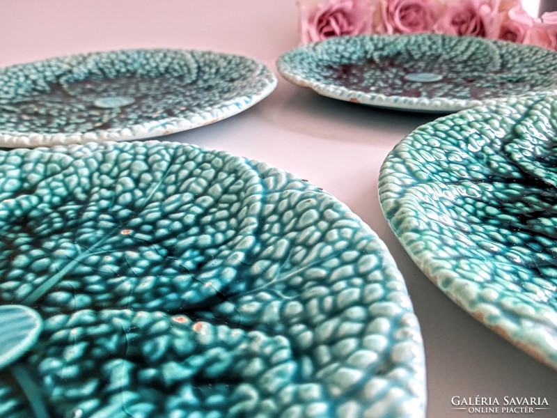 Turquoise majolica plates 3 pieces each