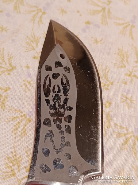 Unique stainless steel dagger with a scorpion pattern in its case