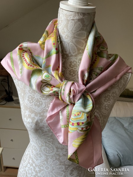 Treasures of the sea pink shell, jeweled vintage elegant scarf