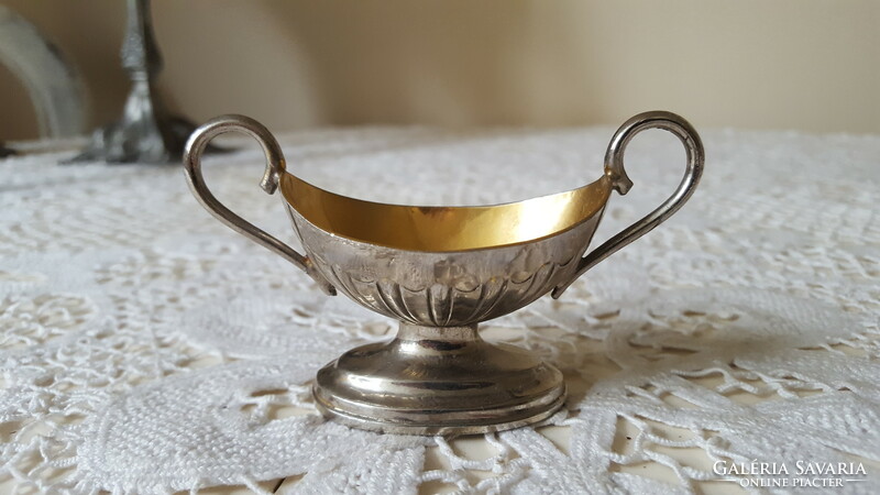 Small, antique silver-plated spice holder